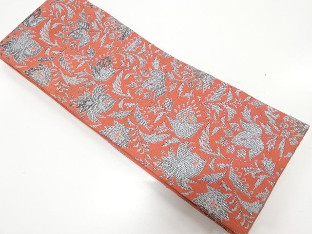 JAPANESE HANHABA OBI / WOVEN FLORAL SARASA